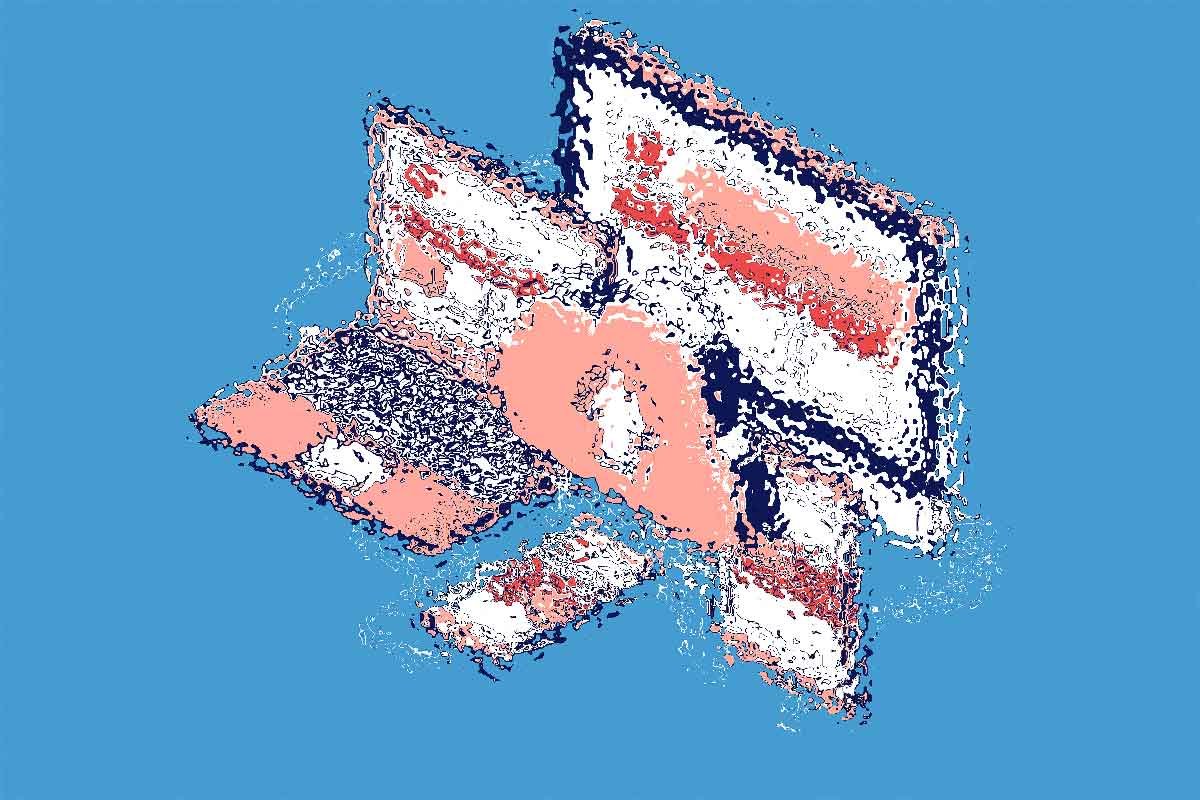 Illustrazione di dispositivi digitali con design moderno sullo sfondo blu.