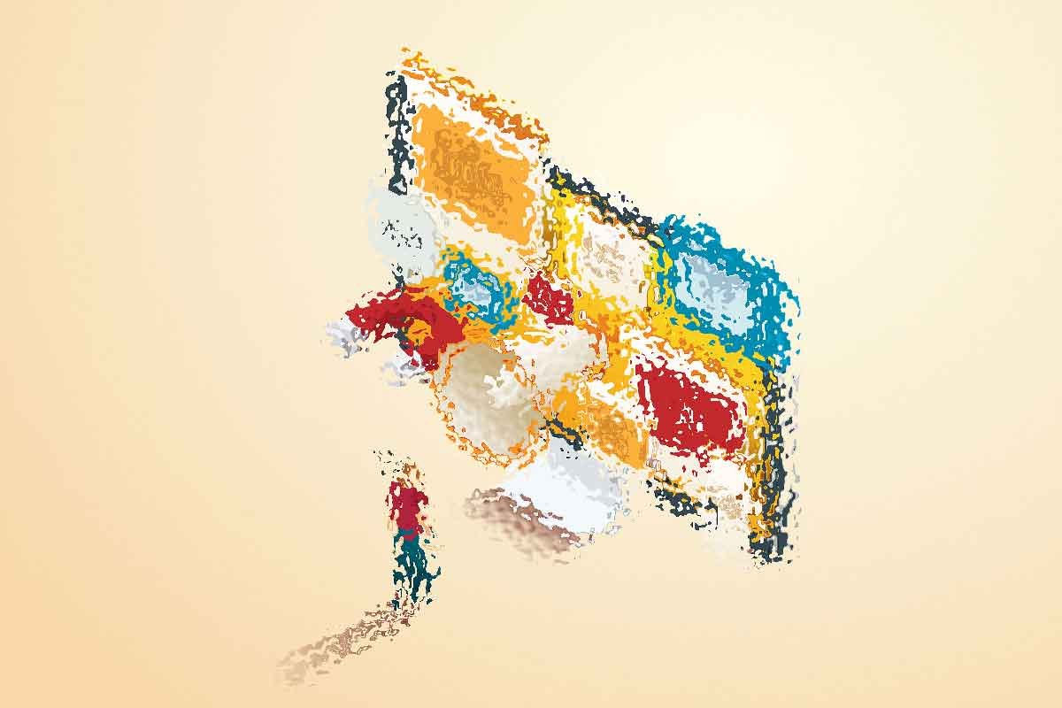 Concetto di design UI scuro con elementi visivi accattivanti.