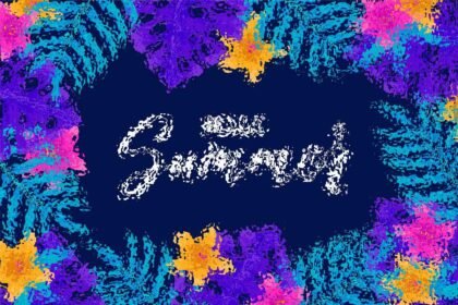 Design vibrante per l'estate con motivi floreali colorati.