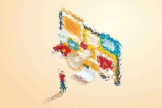 Concetto di design UI scuro con elementi visivi accattivanti.