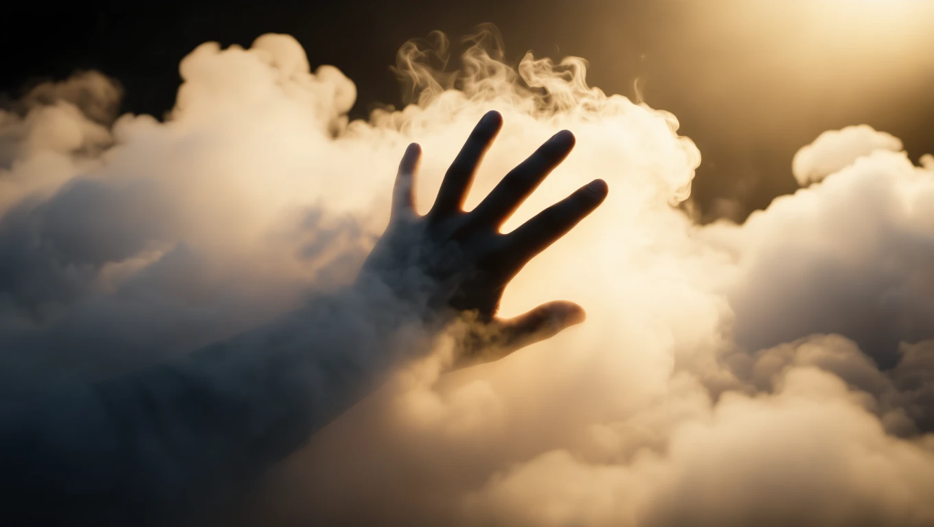 Una mano emerge da una nuvola di fumo, simbolo di confusione e cambiamento.