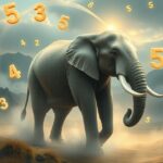 Elefante simbolo di memoria e stabilità con numeri fortunati