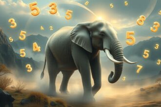 Elefante simbolo di memoria e stabilità con numeri fortunati