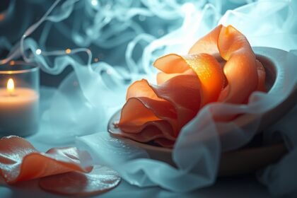 Sogni di mangiare prosciutto crudo con effetti di luce