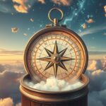 Compasso tra le nuvole simboleggia la determinazione e gli obiettivi