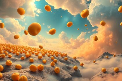 Ceci sospesi in un cielo di nuvole colorate