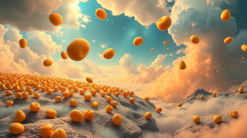 Ceci sospesi in un cielo di nuvole colorate