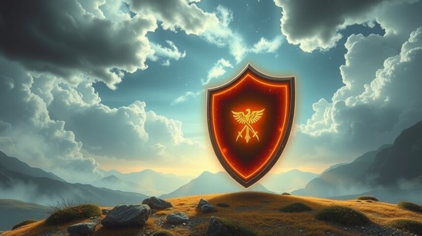 Scudo emblematico per la difesa personale e sicurezza