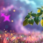 Foglie di basilico fresche sotto una luce onirica e svolazzante