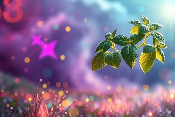 Foglie di basilico fresche sotto una luce onirica e svolazzante