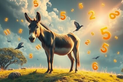 Asino simboleggia testardaggine, umiltà e numeri fortunati