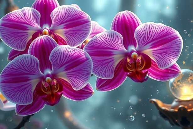 Orchidee eleganti in un ambiente magico e sognante