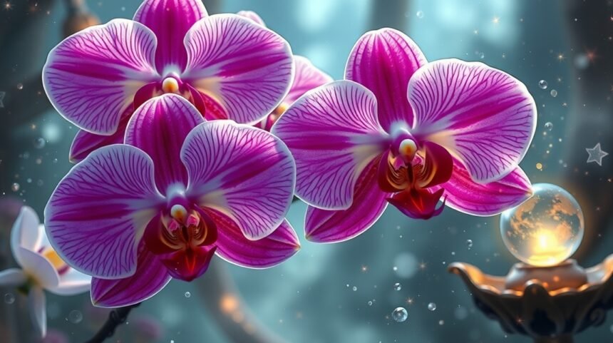 Orchidee eleganti in un ambiente magico e sognante