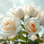 Rose bianche simbolo di purezza e innocenza con sfondo luminoso