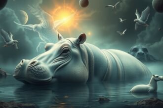 Ippopotamo che simboleggia calma e forza interiore nei sogni.