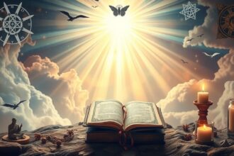 Immagine evocativa della luce divina, simbolo di misticismo e spiritualità.