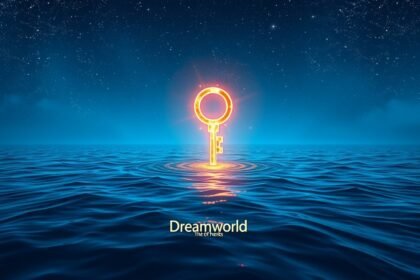 Chiave di luce sul mare blu che evoca serenità e mistero