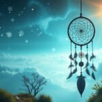 Un sogno rappresentato da un cattura sogni nel paesaggio naturale.