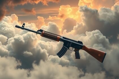 Fucile in mano simbolo di difesa e conflitti interiori
