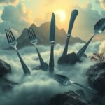 Posate galleggianti tra le nuvole: significato di sognare forchette, coltelli e cucchiai