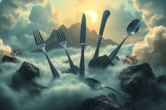 Posate galleggianti tra le nuvole: significato di sognare forchette, coltelli e cucchiai