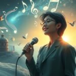 Cantante straniero che esprime emozioni attraverso la musica