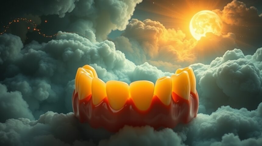 Denti gialli in un sogno, simbolo di ansie estetiche e salute orale.