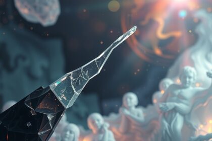 Rappresentazione artistica del vetro simbolo di sofferenza e pericolo