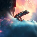 Un geco su una spalla, simbolo di adattabilità nei sogni