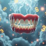 Dentiera fluttuante con numeri fortunati e fumi misteriosi