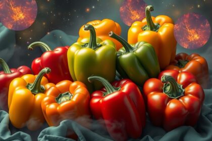 Peperoni colorati su un drappo, significati e numeri della Smorfia