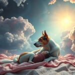 Un cane che partorisce, simbolo di rinascita e fedeltà.
