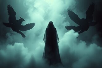 Immagine di fedi nere con simbolismo di lutto e legami finiti