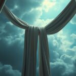 Tende appese che separano il cielo, simbolo di privacy e segreti