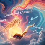 Rappresentazione di un sogno con elementi mistici e simbolici