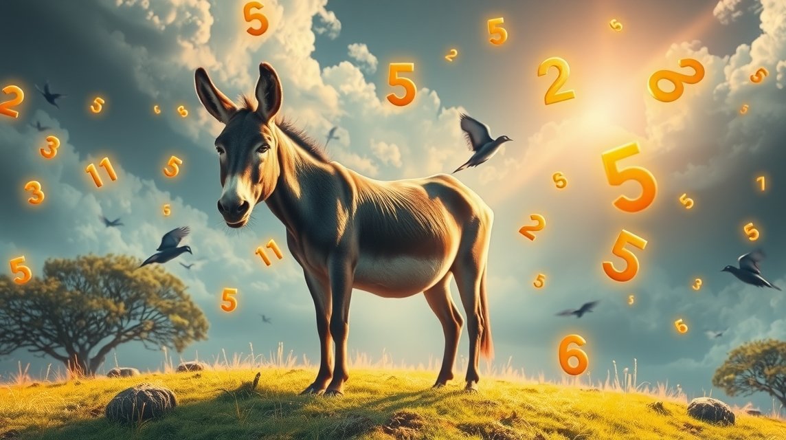 Asino simboleggia testardaggine, umiltà e numeri fortunati