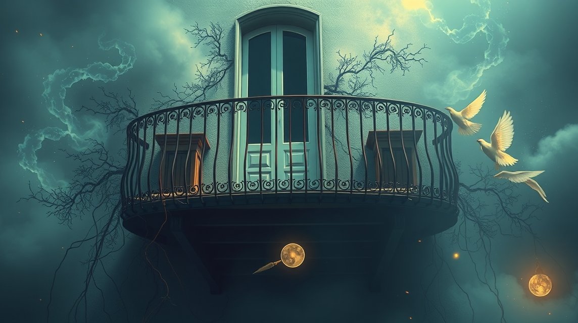 Balcone pericolante simboleggia instabilità e timori di perdita.