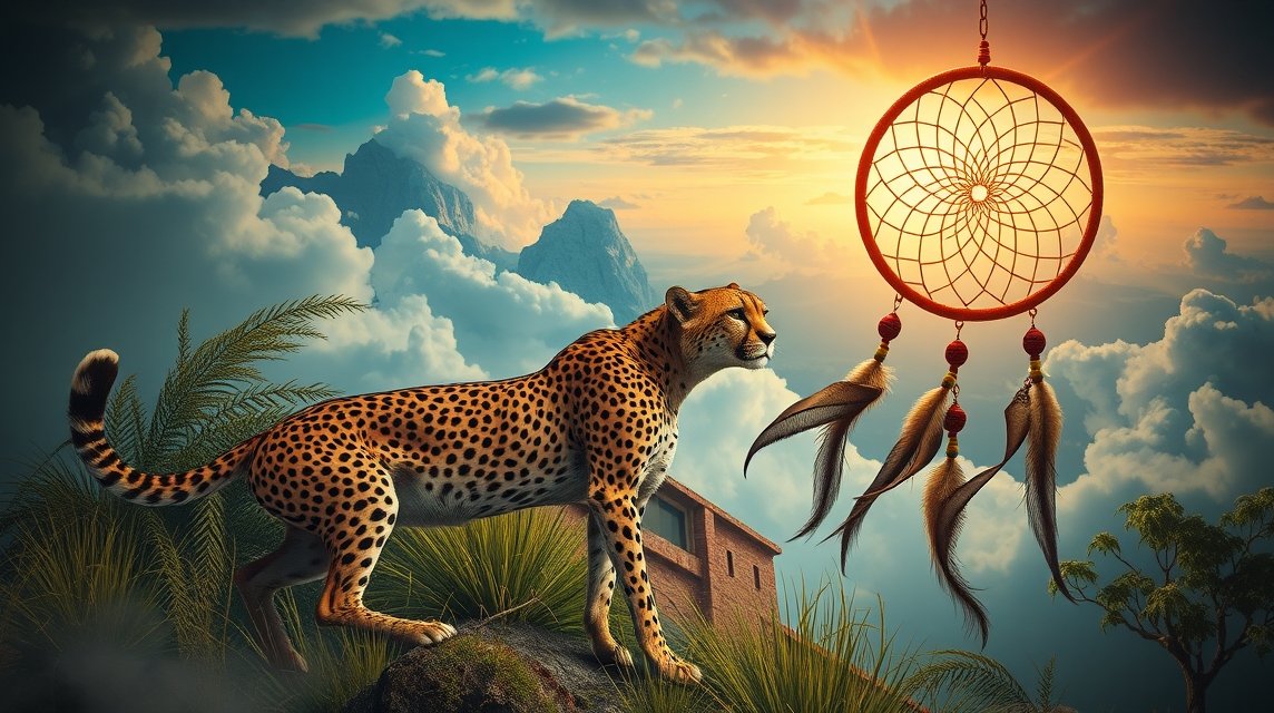 Ghepardo sotto un cielo sereno con un sogno di caccia