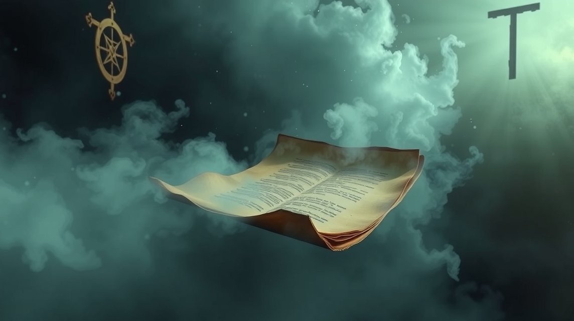 Illustrazione di un lenzuolo fluttuante simbolo di sogni e morte