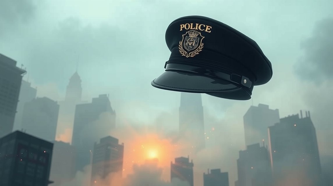 Cappello della polizia che rappresenta autorità e protezione.