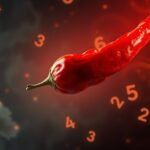 Peperoncino rosso simbolo di passione e rabbia con numeri fortunati.