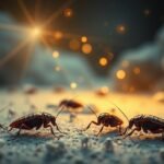 Piccoli scarafaggi che simboleggiano fastidi quotidiani.