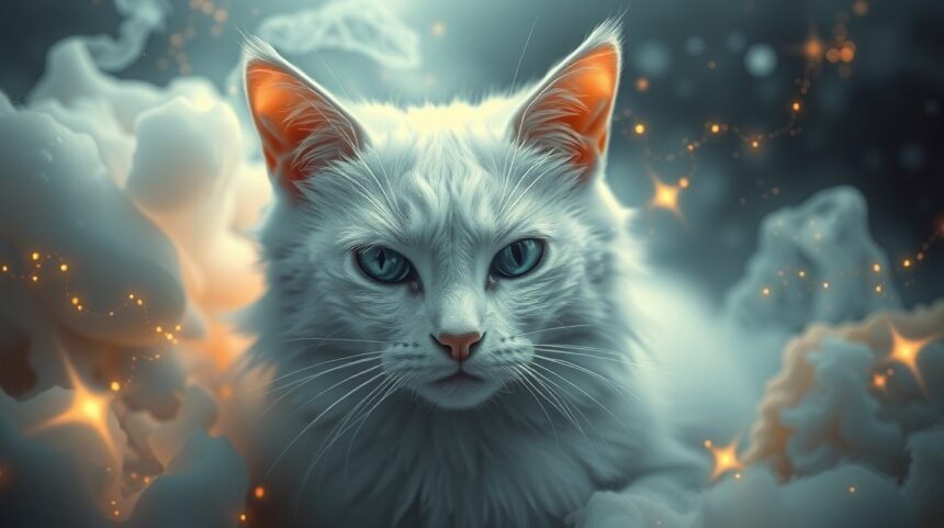 Gatto bianco simbolo di purezza e inganno nei sogni