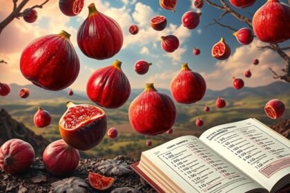 Fichi rossi sospesi e libro dei numeri per il Lotto