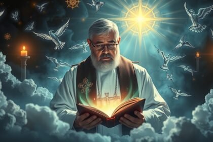 Sacerdote che legge un libro, simbolo di guida spirituale