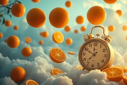 Immagine di arance e orologio che simboleggiano occasioni e sogni perduti