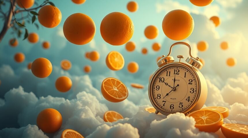 Immagine di arance e orologio che simboleggiano occasioni e sogni perduti