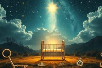 Culla sotto un cielo stellato: simbolo di nuovi inizi e innocenza.