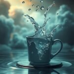 Un'immagine di un bicchiere d'acqua che spruzza, simbolo di liberazione.