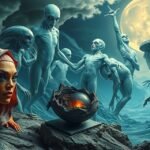 Incontro surreale con extraterrestri in un sogno notturno